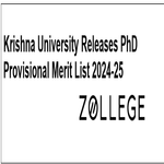 Krishna University Releases PhD Provisional Merit List 2024 25